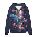 à capuche papillon pour femme, pull zippé, sweat à capuche doux et brossé, idéal pour la randonnée, le vélo et le yoga, automne-hiver, taille 2XL.